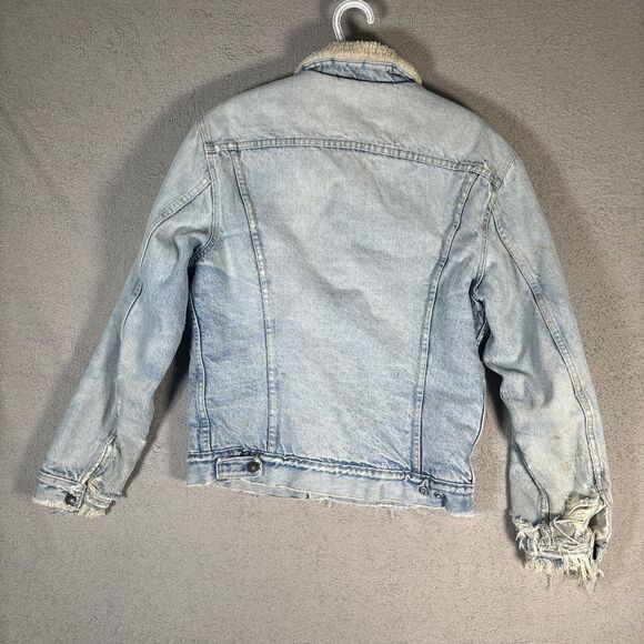 Vintage Levi’s Type 3 Trucker Jacket Sherpa Lined Distressed Size 40 Grunge - Picture 16 of 16